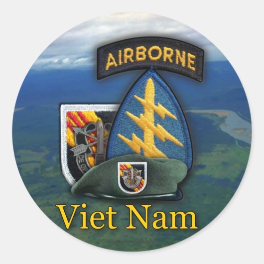 5th特殊部隊グリーンベレツフラッシュnamステッカー ラウンドシール (正面)