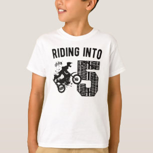 5th誕生日ギフトダートバイク5年オールドモトクロス tシャツ