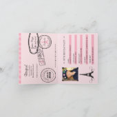 5TH誕生日パリパスポート招待状 招待状 (内部)