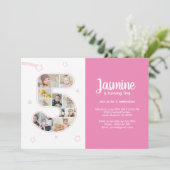 5th誕生日パーティー番号5カスタムフォトコラージュ 招待状 (スタンド正面)