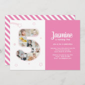 5th誕生日パーティー番号5カスタムフォトコラージュ 招待状 (正面/裏面)