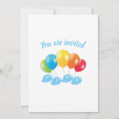 5th誕生日フォトコラージュ番号5男の子 招待状 (裏面)