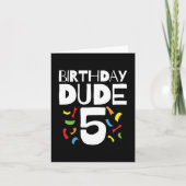 5th誕生日5年オールドボーイパーティー誕生日Dude 5 カード (正面)