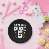 5th誕生日5年オールドボーイパーティー誕生日Dude 5 ペーパープレート (パーティー)