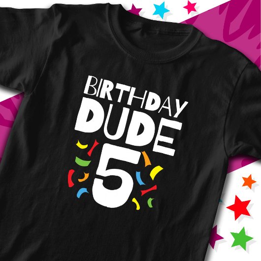 5th誕生日5年オールドボーイパーティー誕生日Dude 5 Tシャツ