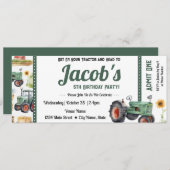 5th誕生日Get Your Tractorチケット 招待状 (正面/裏面)