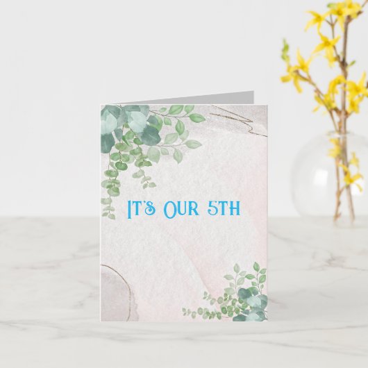 「5th」結婚の記念日 カード (黄色い花)