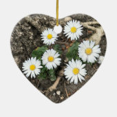 5th Anniversary、Wood、およびデイジー編集可能 セラミックオーナメント (裏面)