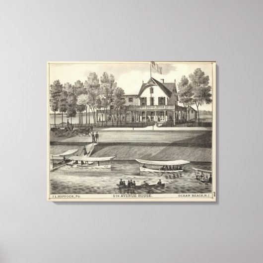 5th Avenue House,海ビーチ, NJ キャンバスプリント (正面)