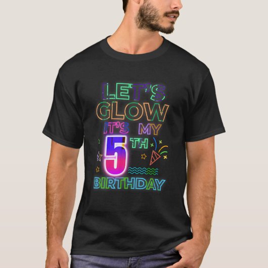 5th B Day Let s Glow私の5歳の誕生日M Tシャツ (正面)