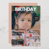 5th birthday招待状ガールマガジンカバー 招待状 (正面/裏面)