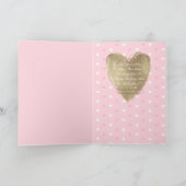 5th Birthday 3 Picture Collage Gold Pink Hearts カード (内部)