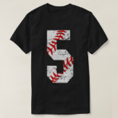 5th Birthday Baseball Big Number Five 5 Year Old B Tシャツ (デザイン正面)
