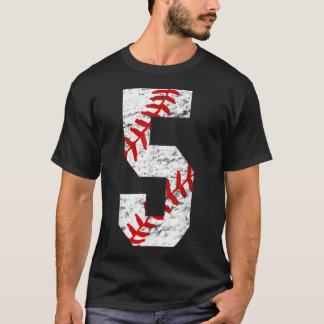 5th Birthday Baseball Big Number Five 5 Year Old B Tシャツ