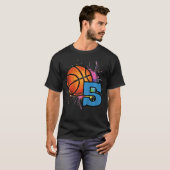5th Birthday Basketball 5 Year Old Bday Sports Boy Tシャツ (正面フル)