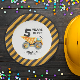 5th birthday boy construction theme ペーパープレート