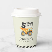 5th birthday boy construction theme 紙コップ (裏面)