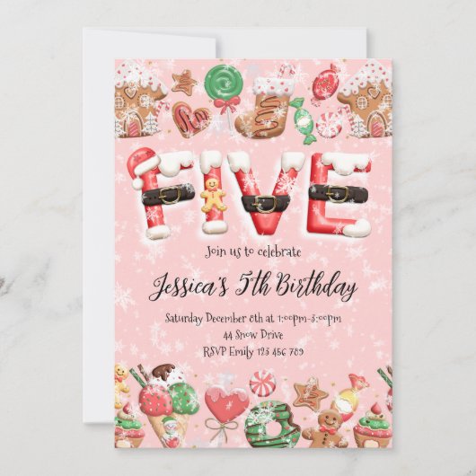 5th Birthday Christmas Party Invitation 招待状 (正面)