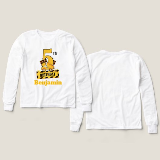 5th Birthday Dump Druck construction theme Party  (デザイン 正面＆背面)