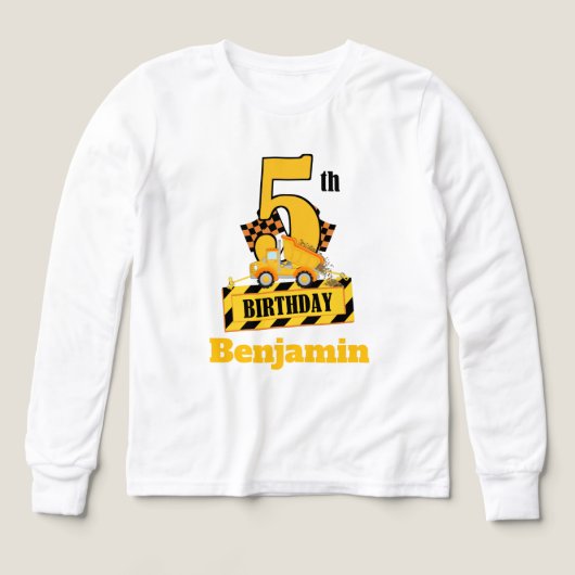 5th Birthday Dump Druck construction theme Party  (デザイン正面)