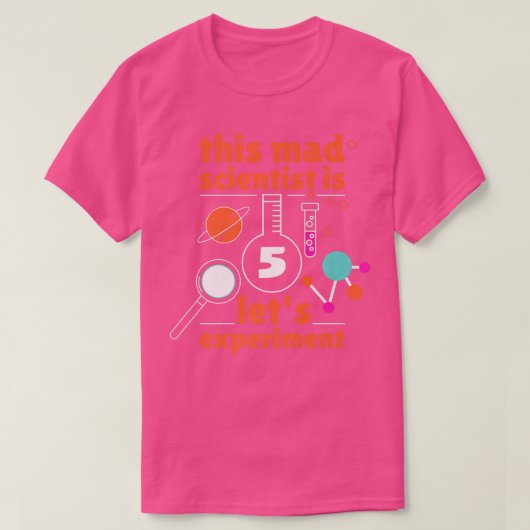 5th Birthday Five Bday Science Mad Scientist Chemi Tシャツ (デザイン正面)
