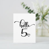 5th Birthday Girls Hello Five Cute 5 Years Old Kid ポストカード (スタンド正面)