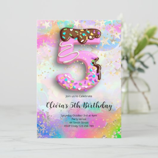 5th Birthday Girls Invitation 招待状 (スタンド正面)