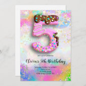 5th Birthday Girls Invitation 招待状 (正面/裏面)