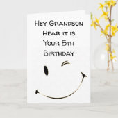 ***5th BIRTHDAY GRANDSON*** Card カード (黄色い花)