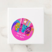 5th Birthday Hot Pink Rainbow Sequin Girl フェイバータグ (インサイチュ)
