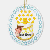 5th Birthday Partyマウス誕生日オーナメント セラミックオーナメント (左)