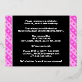 5th Birthday Party —おもしろいピンクのハートとストライプ 箔招待状 (裏面)