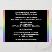 5th Birthday Party —おもしろい、音楽シカラフルンボル 箔招待状 (裏面)