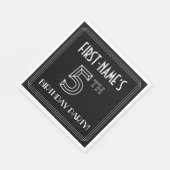 5th Birthday Party:アールデコスタイル+名前をカスタムする スタンダードランチョンナプキン (角)