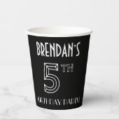 5th Birthday Party:アールデコスタイル+名前をカスタムする 紙コップ (正面)