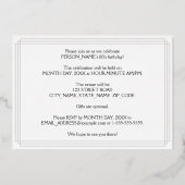 5th Birthday Party —アールデコスタイル「5」 & Name 箔招待状 (裏面)