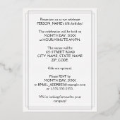 5th Birthday Party – スクリプエレガントト+名前をカスタムする 箔招待状 (裏面)