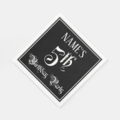 5th Birthday Party – スクリプファンシート+名前をカスタムする スタンダードランチョンナプキン (角)