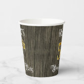 5th Birthday Party — フェイク金ゴールド&ウッドフェイク・ルックス 紙コップ (左)