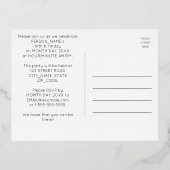 5th Birthday Party ~ Art Deco Style “5” + Name 箔招待状ポストカード (裏面)