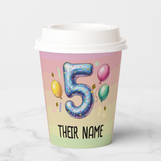 5th birthday party no theme 紙コップ (裏面)