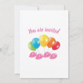 5th birthday photo collage number 5 Girl  招待状 (裏面)