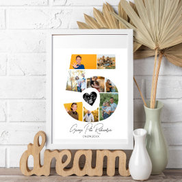 5th Birthday Photo Collage Poster Keepsake ポスター