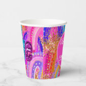 5th Birthday Pink Rainbow Glitter Paper cup 紙コップ (右)