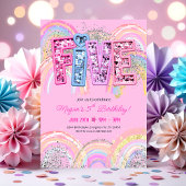 5th Birthday Rainbow Invitation 招待状