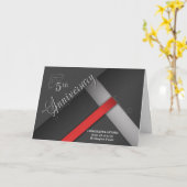 5th Business Anniversary Shades of Gray with Red カード (黄色い花)