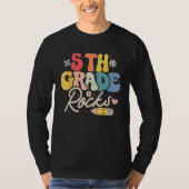 5th Fifth Grade Rocks Back to School Teacher Stud Tシャツ (正面)