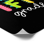 5th Grade Dinosaur Ck To School First Day Of Schoo ポスター (角)