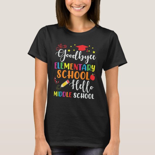 5th Grade Graduation Elementary School Hello Middl Tシャツ (正面)
