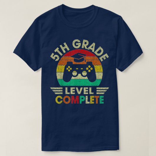 5th Grade Graduation Level Complete Video Games Bo Tシャツ (デザイン正面)